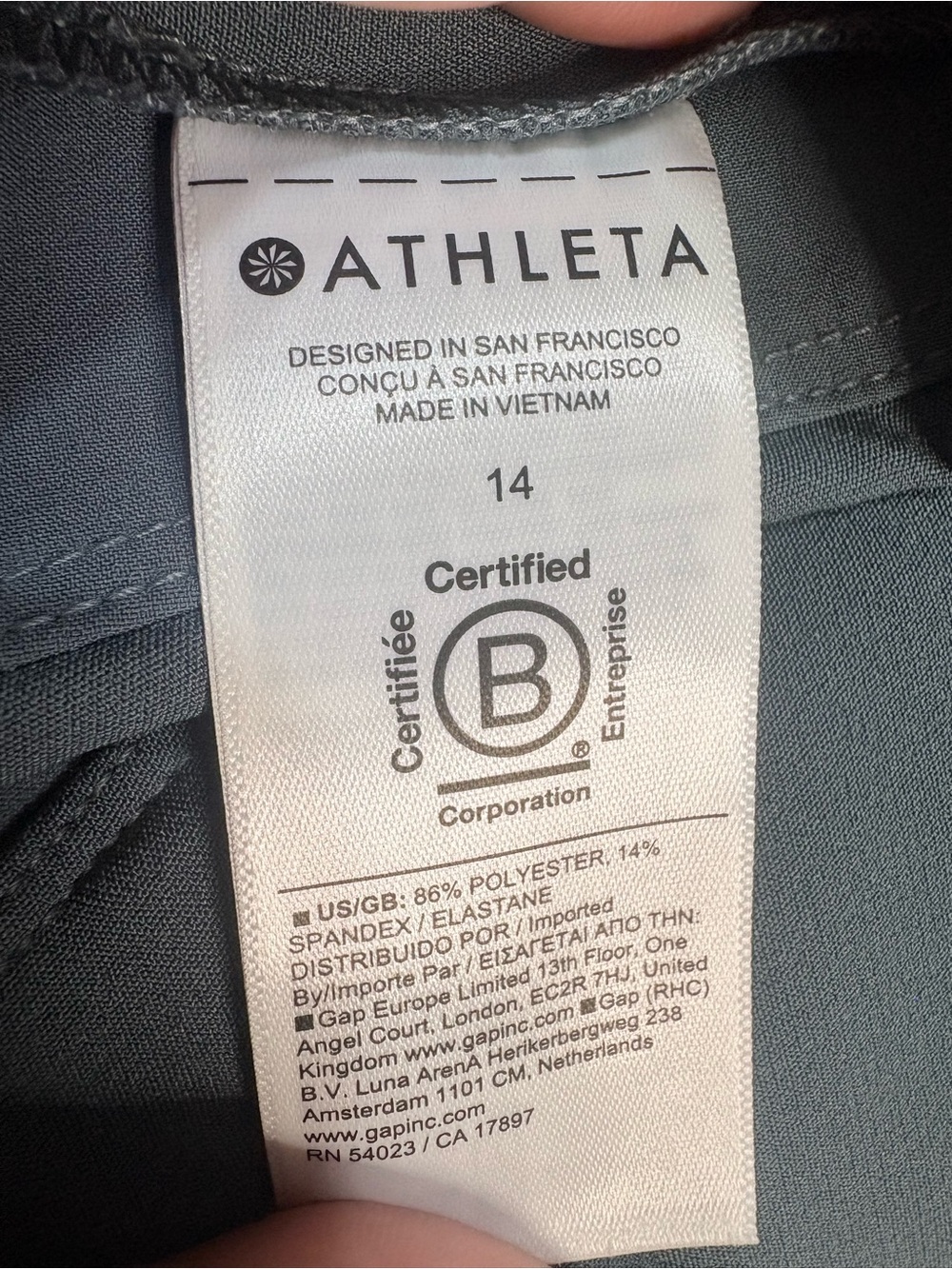 NWT Athleta Endless Pantalon High Rise Pant 14 blue gray 27” inseam - Picture 5 of 9
